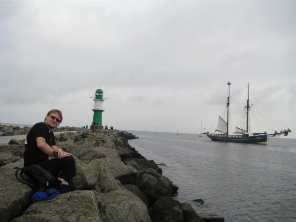 Hannes nahe dem Cache Warnemünde Westmole